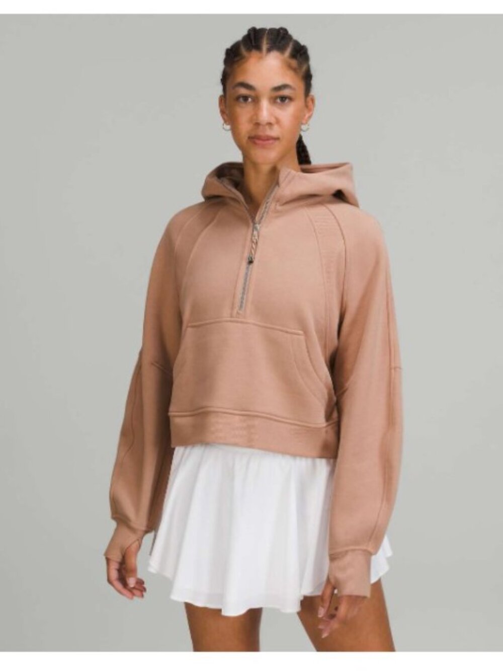 Lululemon Pink Clay Scuba Oversized Half-Zip Fleece Sweatshirt Hoodie XS/S